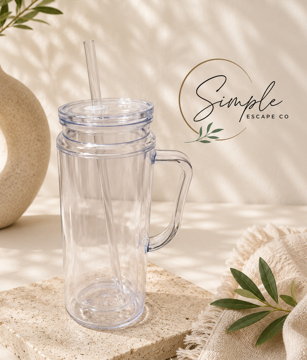 20oz Acrylic Double Wall Cup w/ handle
