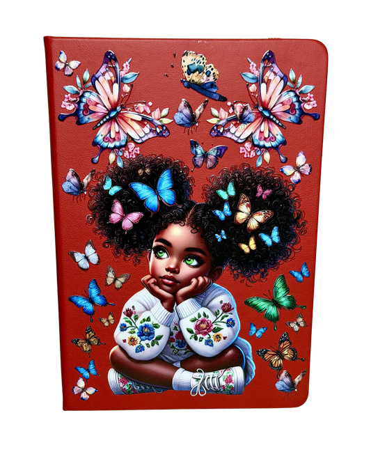 Custom Notebook - Beautiful Girl & butterflies