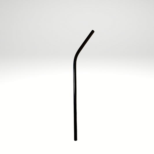 #1000 - 8.5in Black Curved Metal Straw