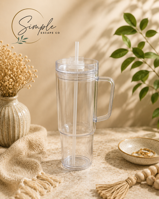 40oz Acrylic Double Wall Tumbler w/ handle